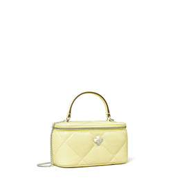 Women Kira Diamond Quilt Clover Vanity Case - Frozen Zest