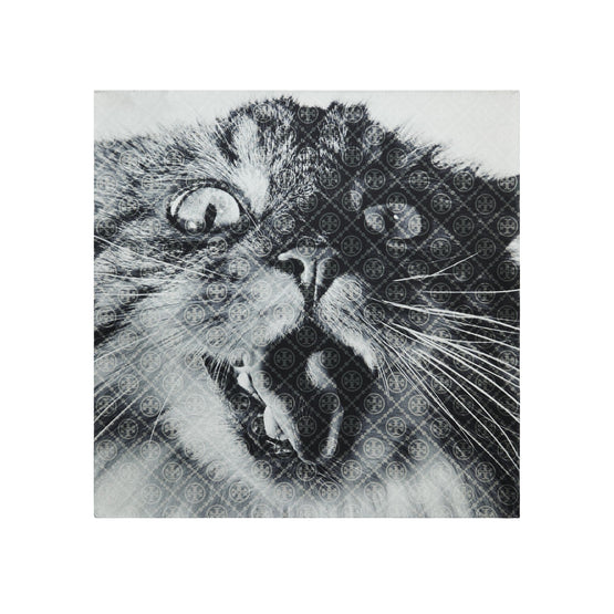 Women Cat Printed Neckerchief - Cat Printed Neckerchief Pink