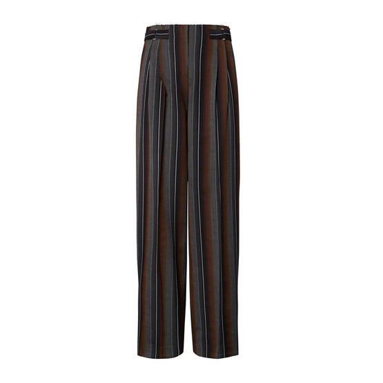 Women Striped Jacquard Pant - Black/Rust