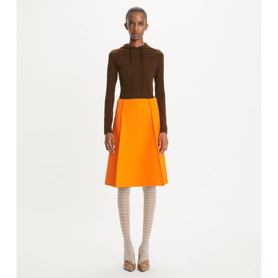 Women Wool Skirt - Bright Orange