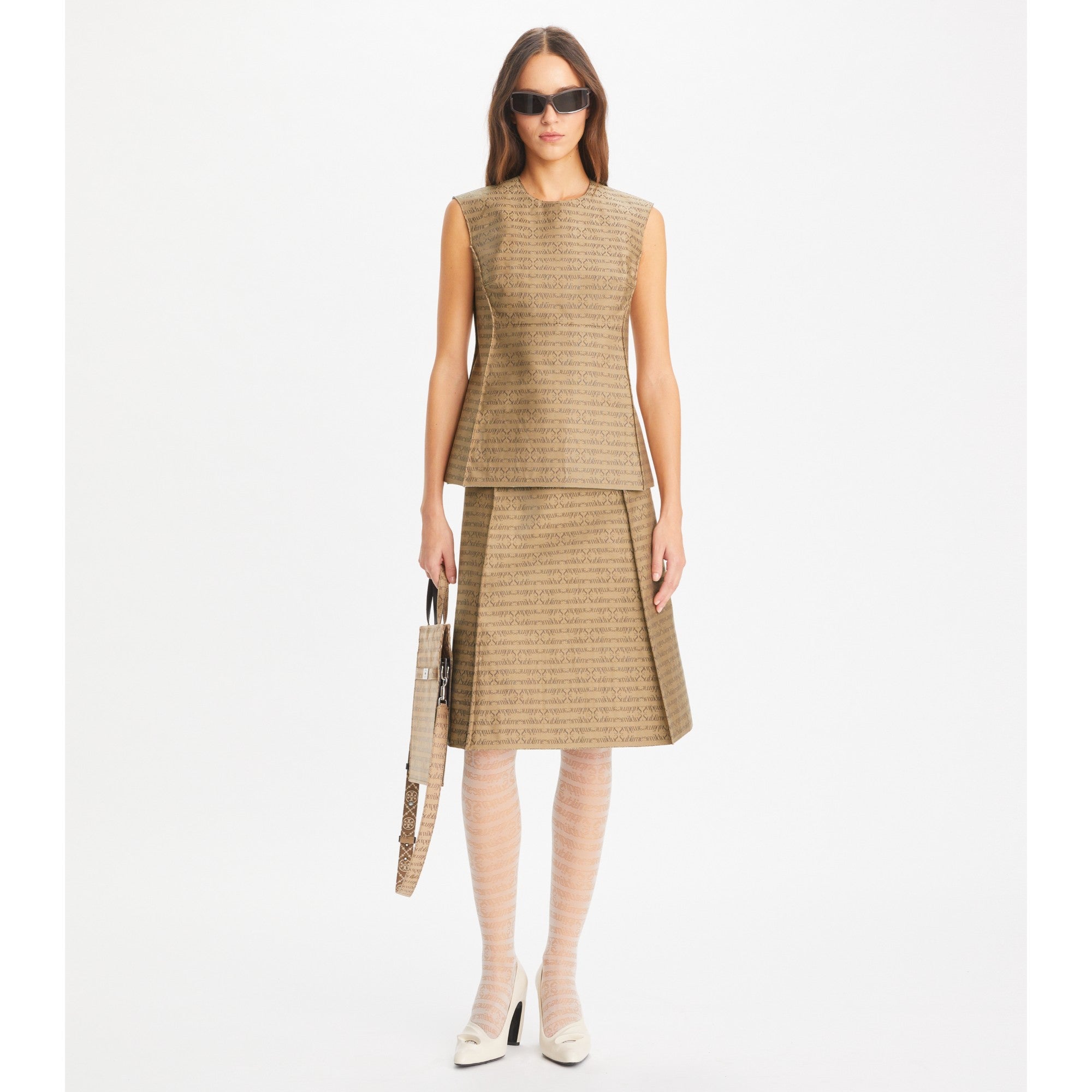 Women Sublime Jacquard Top - Beige Sublime