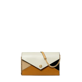 Women Color-Block Envelope Chain Wallet - Blanc Multi