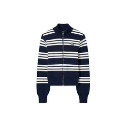 Women Striped Viscose Track Jacket - Tory Navy City Stripe