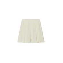 Women Stretch Pleated Skort - Parchment White