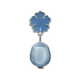 Women Kira Clover Pearl Drop Earring - Tory Silver / Blue