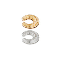 Women Donut Ear Cuff Set - Light Brass / Light Silver
