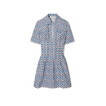 Women Printed Poplin Dress - Blue Candy Dot