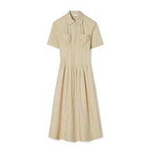 Women Poplin Pleat-Waist Dress - Dove Gray