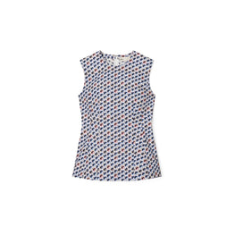 Women Printed Cotton Poplin Top - Blue Candy Dot