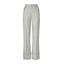 Women Printed T Mono Silk Pant - Gray T Monogram Mini