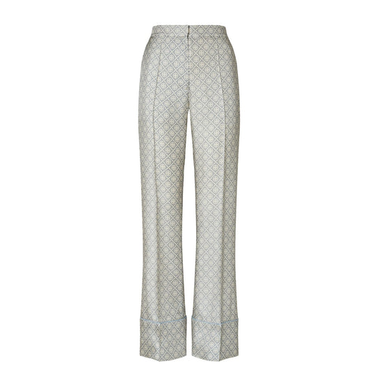 Women Printed T Mono Silk Pant - Gray T Monogram Mini