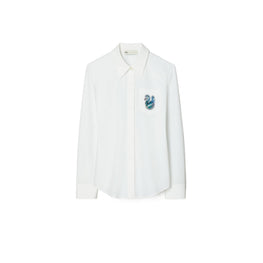 Women Poplin Duck Button Down - White