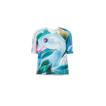 Women Printed Cotton T-Shirt - Blue Lucky Duck
