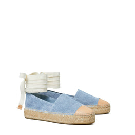 Women Cap-Toe Platform Espadrille - Blue Cloud / Naturale