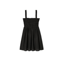 Women Smocked Viscose Dress - Black