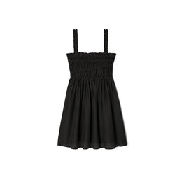 Women Smocked Viscose Dress - Black