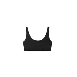 Women Bonded Elastic Crop Top - Black