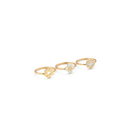 Women Forget Me Not Stacking Ring Set - Tory Gold / Mother Of Pearl