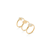 Women Forget Me Not Stacking Ring Set - Tory Gold / Mother Of Pearl