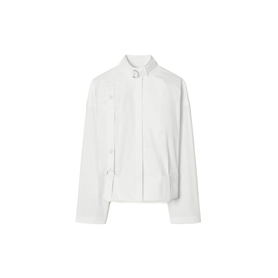 Women Poplin Bomber Shirt - White