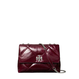 Women Kira Diamond Quilt Distressed Convertible Shoulder Bag - Dark Carmine