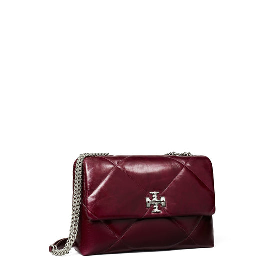Women Kira Diamond Quilt Distressed Convertible Shoulder Bag - Dark Carmine