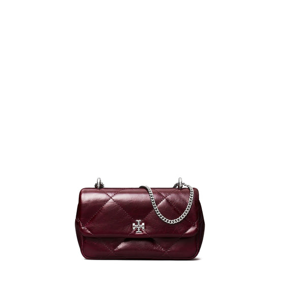 Women Kira Diamond Quilt Distressed Mini Flap Bag - Dark Carmine