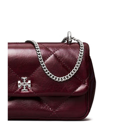 Women Kira Diamond Quilt Distressed Mini Flap Bag - Dark Carmine