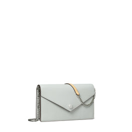 Women Pebble Envelope Chain Wallet - Light Titanium
