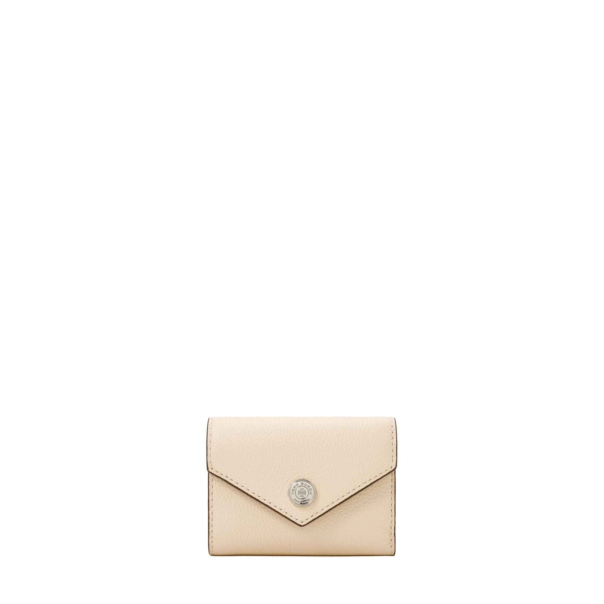 Women T Monogram Contrast Embossed Envelope Small Wallet - Smoky Cream