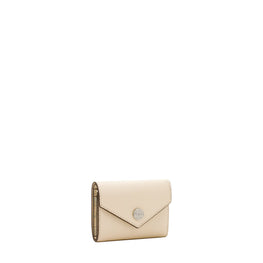 Women T Monogram Contrast Embossed Envelope Small Wallet - Smoky Cream