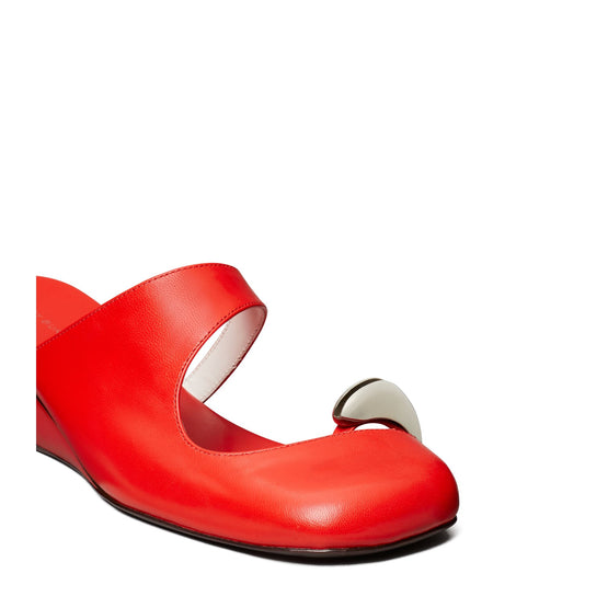 Women Pierced Wedge 45Mm - Blazing Red / Silver