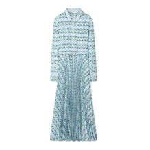 Women Printed Twill Dress - Blue Lucky Duck