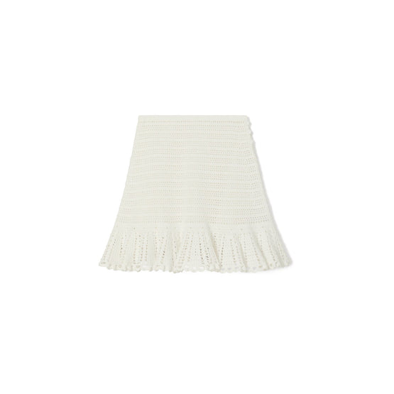 Women Crochet Cotton Skirt - White