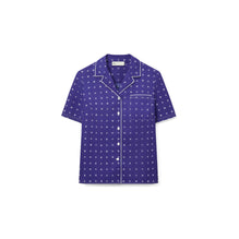 Women Lily Cotton Camp Shirt - Ballpoint Ink Nothing Ditsy