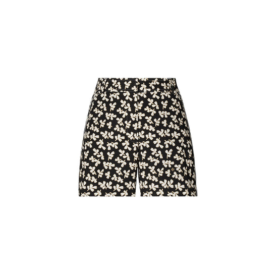 Women Cotton Camp Short - Neutral Little Leaves