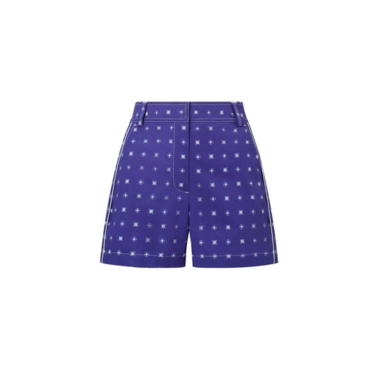 Women Cotton Camp Short - Ballpoint Ink Nothing Ditsy