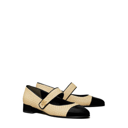 Women Cap-Toe Mary Jane Heel Ballet 25Mm - Natural / Perfect Black