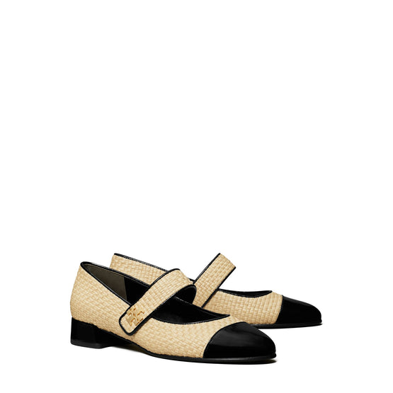 Women Cap-Toe Mary Jane Heel Ballet 25Mm - Natural / Perfect Black