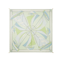 Women Sailboat Spiral Silk Square - Mint