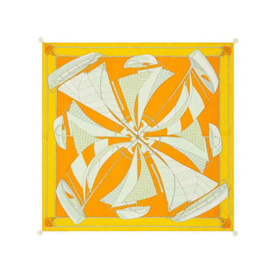 Women Sailboat Spiral Neckerchief - Orange