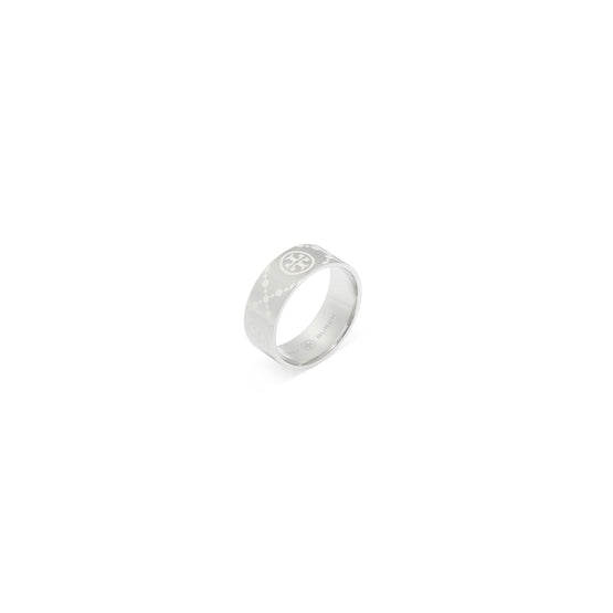 Women Icon T Monogram Ring - Tory Silver / Ivory