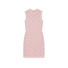 Women Cotton Pointelle Knitted Tank Dress - Stone Pink