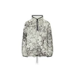 Women Nylon Ripstop Half-Zip Jacket - Grey Alien Toile