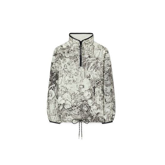 Women Nylon Ripstop Half-Zip Jacket - Grey Alien Toile