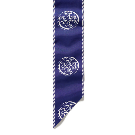 Women Medallion Logo Ribbon Tie - Ballpoint Blue