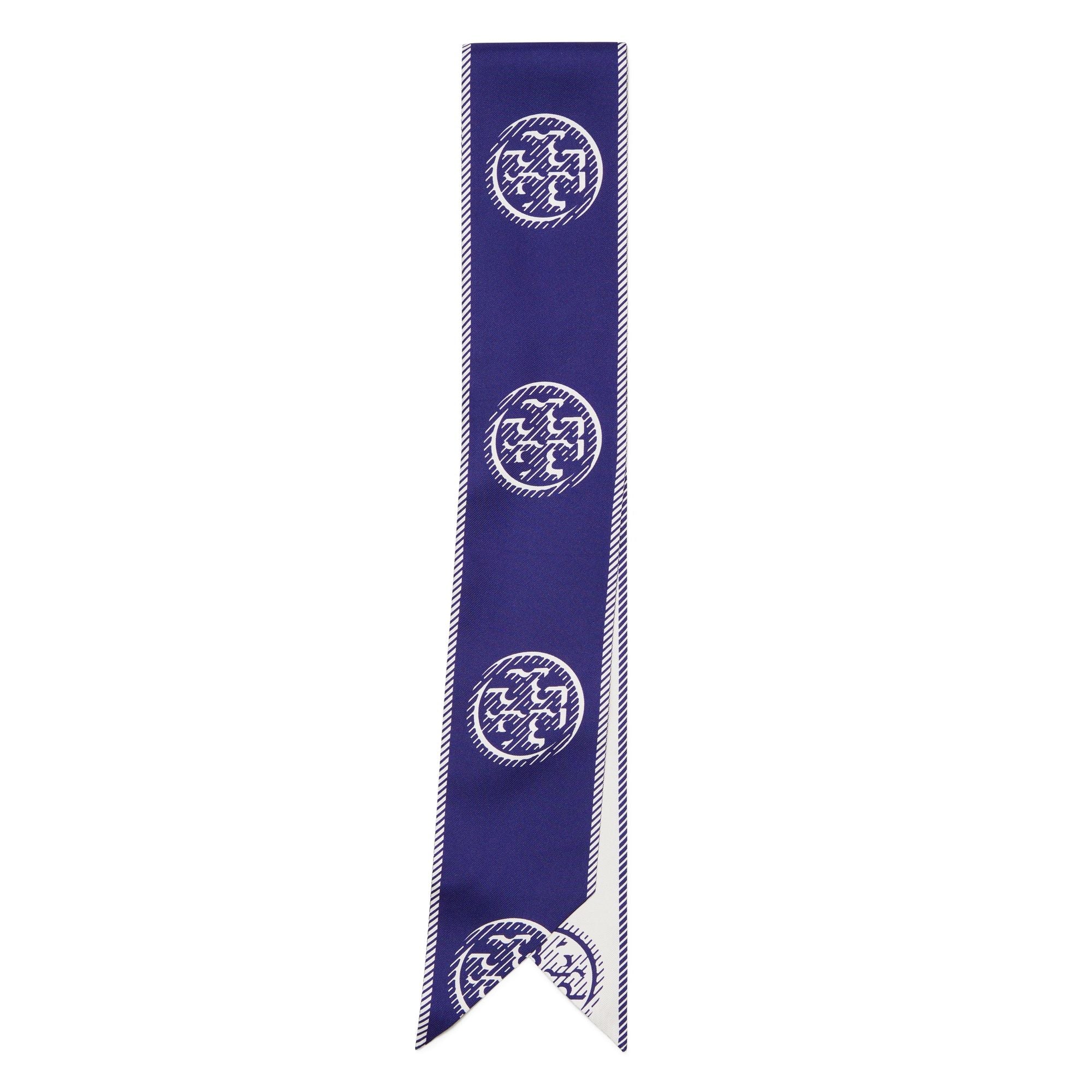 Women Medallion Logo Ribbon Tie - Ballpoint Blue