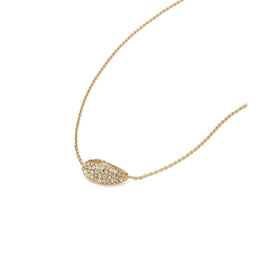 Women Pierced PavÃ© Pendant Necklace - Light Brass / Crystal