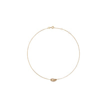 Women Pierced Pavé Pendant Necklace - Light Brass / Crystal