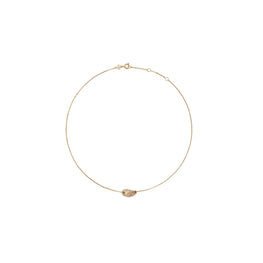 Women Pierced PavÃ© Pendant Necklace - Light Brass / Crystal